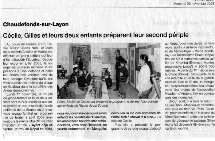  Ouest France 26 11 2008 PRESSE